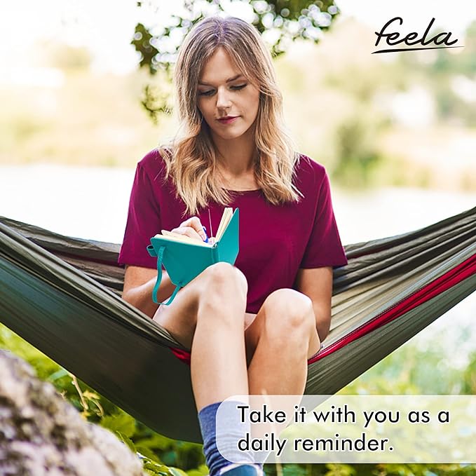 feela 15 Pack Pocket Small Notebooks Bulk, Mini Cute Notepads Hardcover College Ruled Lined Journals with Pen Holder for School Business Memos, with 15 Black Pens, 3.5”x 5.5”, A6, Emerald