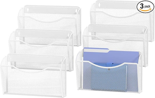 Wall File Organizer,Hanging Wall Mounted File Folder Binder Holder Mail Organizer for Office,Home and School Supplies