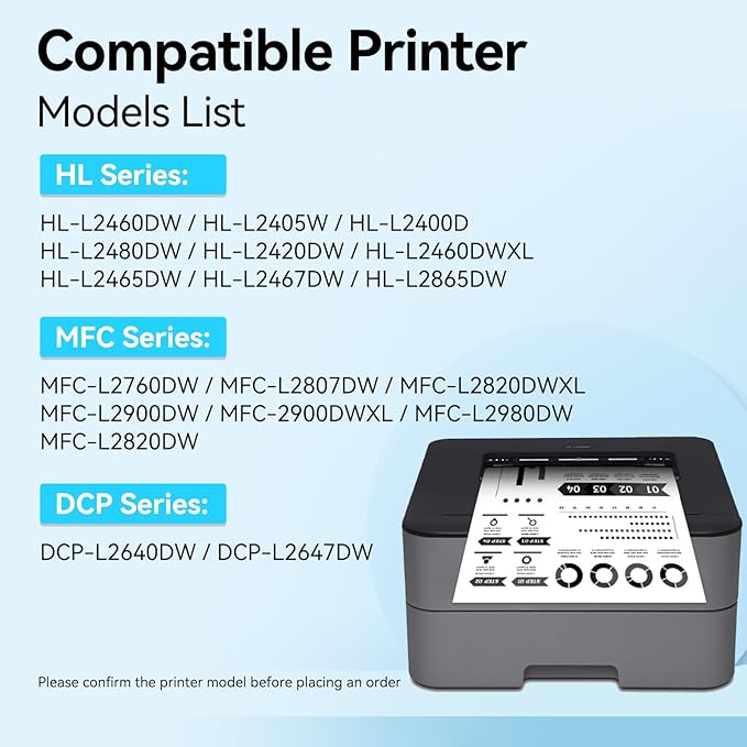 LEMERO UEXPECT Compatible for TN830XL Toner for Brother Printer Replacement for TN830XL TN 830XL TN-830XL Toner use with HL-L2460DW DCP-L2640DW HL-L2405W MFC-L2820DW HL-L2400D HL-L2480DW(Black,2 Pack)