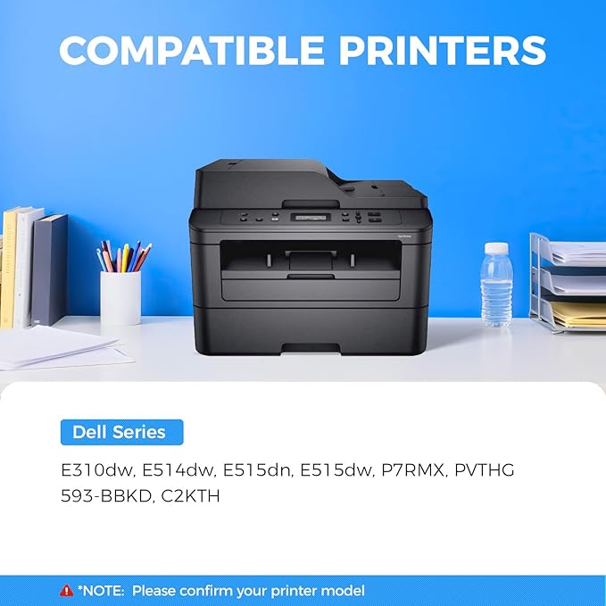 E310 E310dw Drum Unit(Not Toner)Black 2-Pack High-Yield Replacement for Dell P7RMX PVTHG 593-BBKD Image-Drum Compatible for Dell E310dw E514dw E515dn E515dw E310 E514 E515 Laser Printer Ink All-in-One