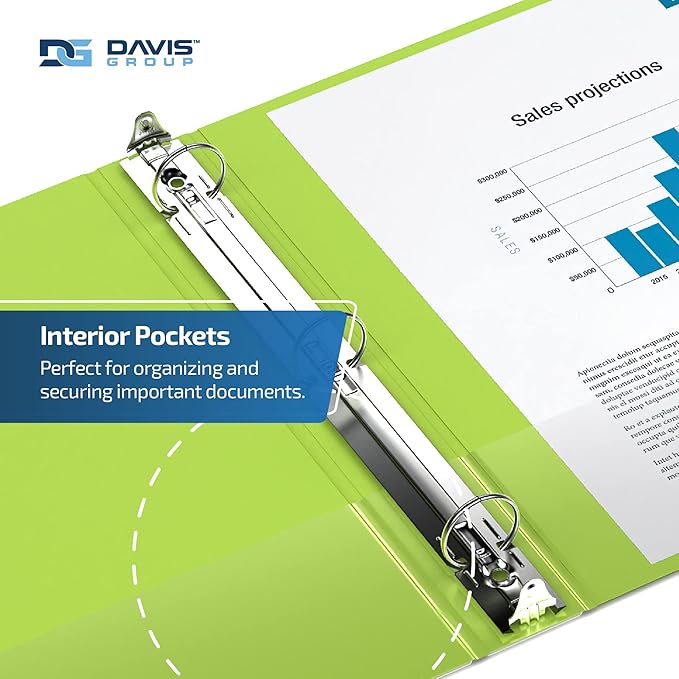 Premium Economy 6-Pack 3-Ring Binders for School or Office, Round-Ring Binders, 1.5 Inch, Lime Green