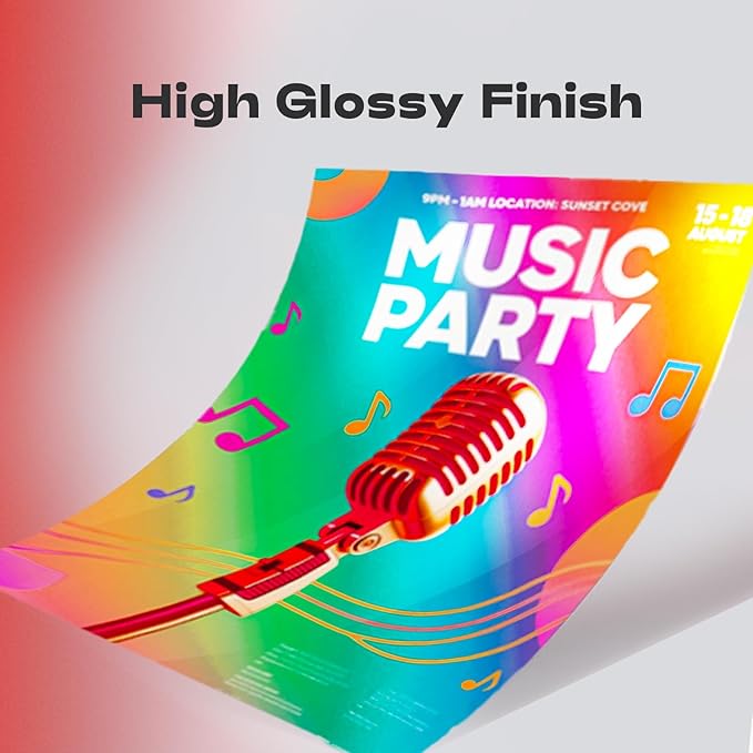 60 Sheets Heavyweight Inkjet Glossy Photo Paper 11 x 17 inch 65lb 250gsm for Obituary Bulletin Gallery Show Thick for A3 Size Dye Ink Printers