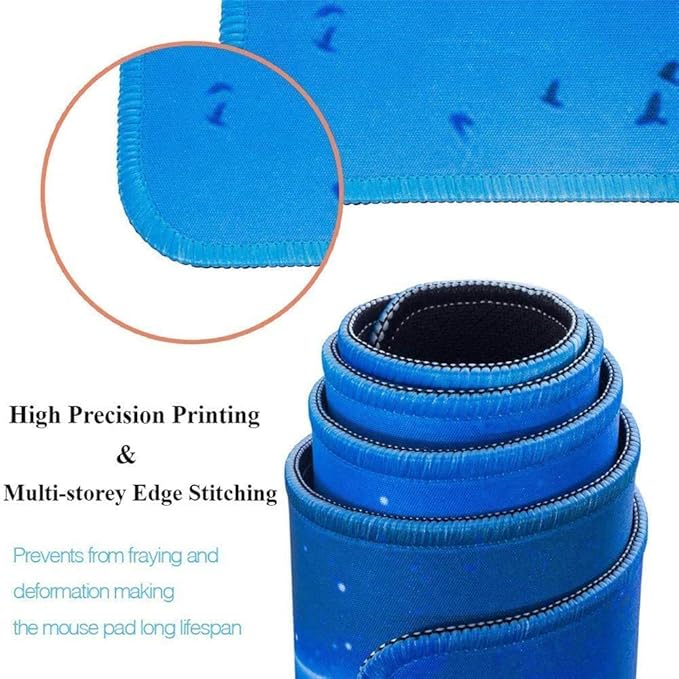 RTGGSEL 31.5x11.8 Inch Non-Slip Long Extended Large Gaming Mouse Pad with Stitched Edges XL Laptops Keyboard Mouse Mat(Beach View)