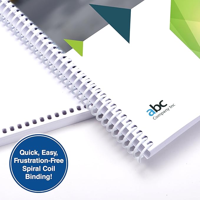 PrintWorks Professional Pre-Punched Spiral Binding Paper - 43-Hole (4:1 Pitch Hole Punch) - Book Binding Printer Paper - Made in the USA - 500 Sheets - 8.5" x 11" - 20 lb - 92 Bright White (04144)