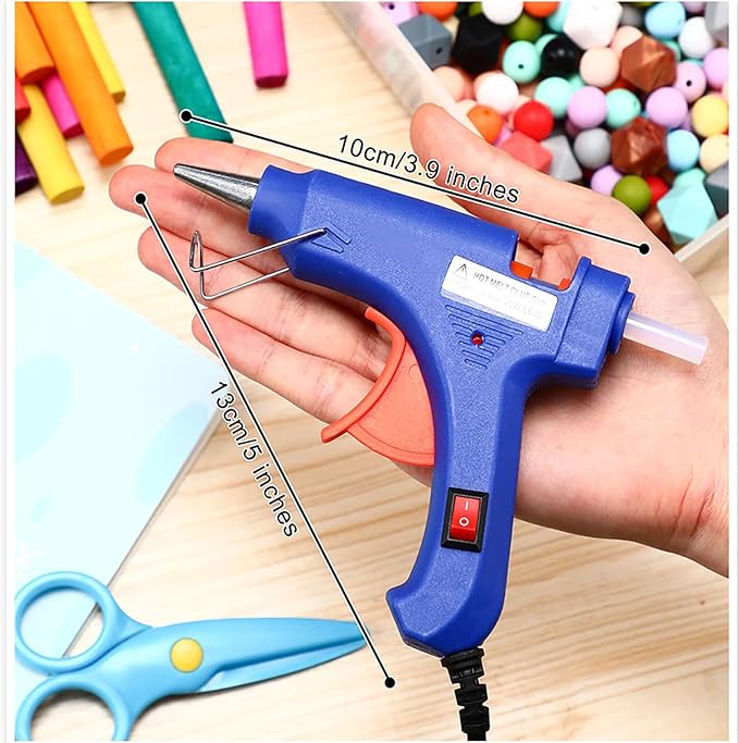 Zhengmy 12 Pieces Mini Hot Glue Gun Crafts Hot Melt Guns Fast Preheating and Easy Squeeze Trigger for School DIY Arts Class Projects Office Home Quick Repairs (Blue)