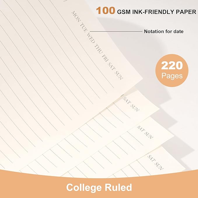 Pink Spiral Notebook College Ruled 8.5 X 11 with Tab Stickers Large Hardcover Notebooks for School Supplies A4 Note Book Journal Notebooks for Work Note Taking Office Women Men Writing, 200 Pages