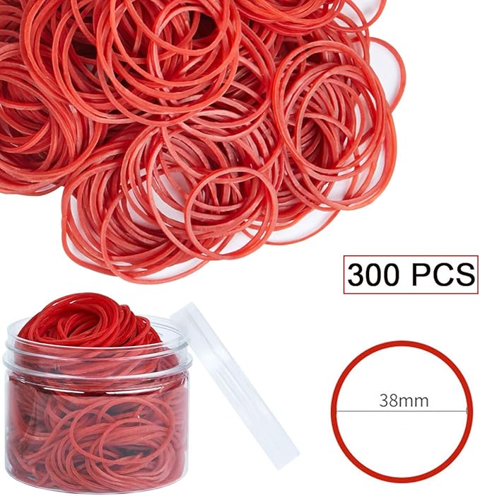 AMUU Rubber Bands 300pcs Red Small Rubber Bands for Office School Home size16 Elastic Band Office School Home Strong Elastic Band Loop Office Supplies
