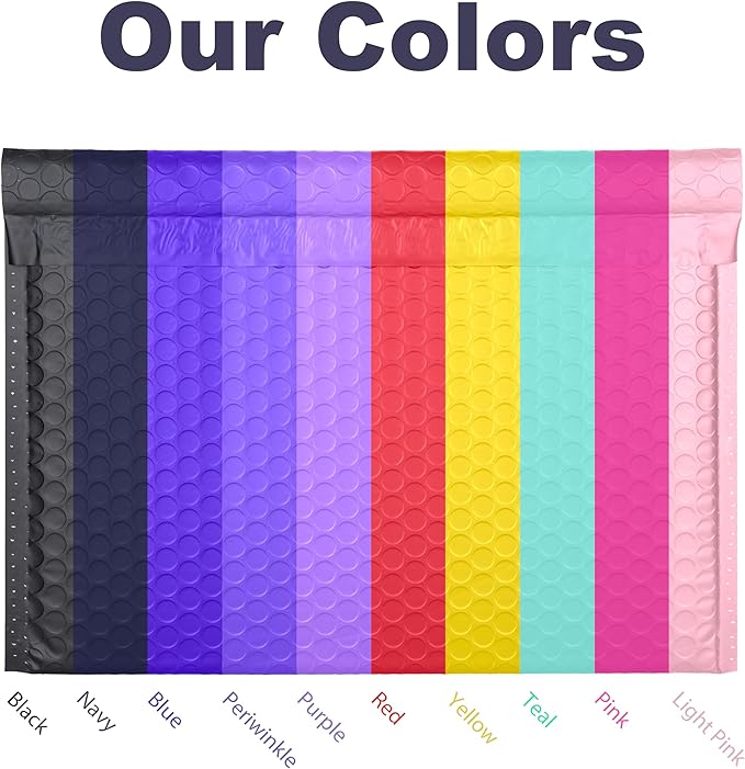 Light Pink Side-Loading Bubble Mailers 8 x 5 Inches,Self-Seal Padded Mailing Envelopes, Pack of 27