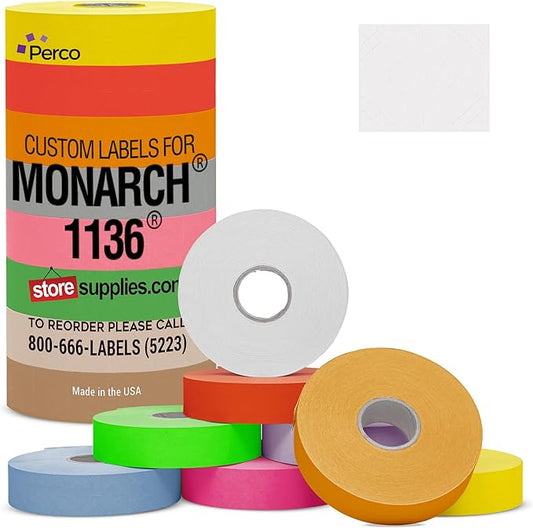 Custom Price and Date Labels for Monarch 1136 Guns - Choose Color, Font and Imprint - 3 Sleeves, 42,000 Labels