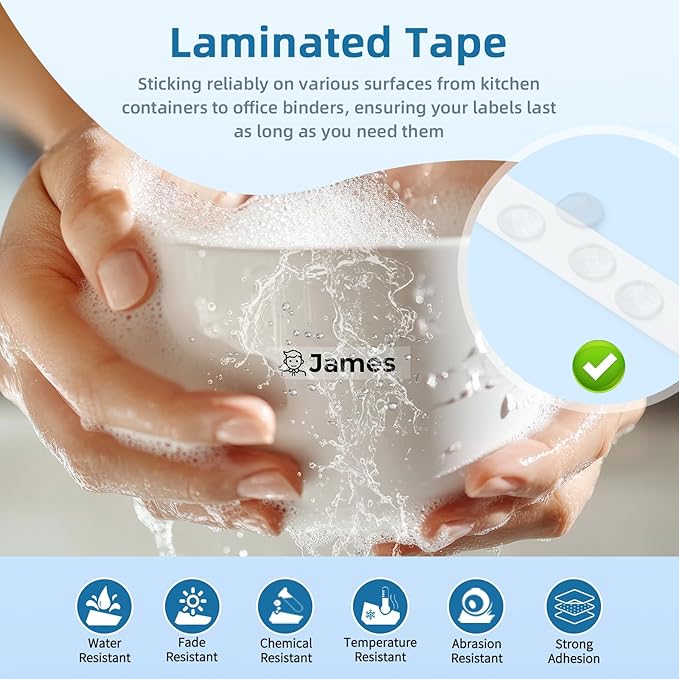 Label Maker Tape Clear TZe TZ Tape 12mm 0.47 Laminated TZe-131 Replacement for Brother P-Touch Label Tape Black on Clear TZe131 for Ptouch PT-D220 D210 H110 1180 1280 1890 Refills, 4-Pack