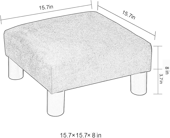 Joveco Small Foot Rest Stool Ottoman, 15" Fabric Square Footstool Upholstered Footrest for Chair, Under Desk, Office, Living Room, Boho Floral