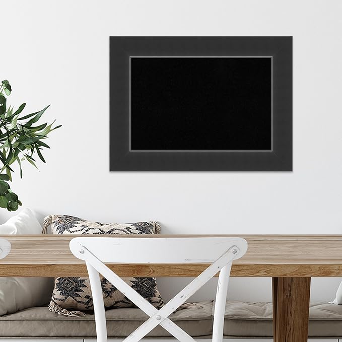 Amanti Art Black Cork Board for Wall, 17x23 Vision Board with Black Wood Frame, Small Corkboard Office Decor for Home Organization, Modern Corkboard Pinboard to Display Items for Home Organization in