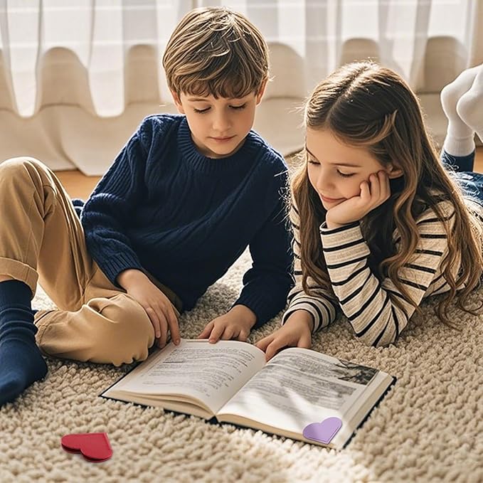 18 Pcs Leather Heart Bookmarks, Cute Heart Bookmark Corner, Bookmarks for Women, Book Marks for Teachers Students School Office Home Supplies