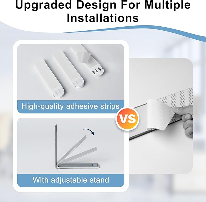 Office Door Sign With Adjustable Stand, 6 Options Privacy Slider Do Not Disturb, Please Knock, In A Meeting, Out Of Office, Working Remotely, Back Soon, Silver 10x3.15 Inch With 3 Stickers