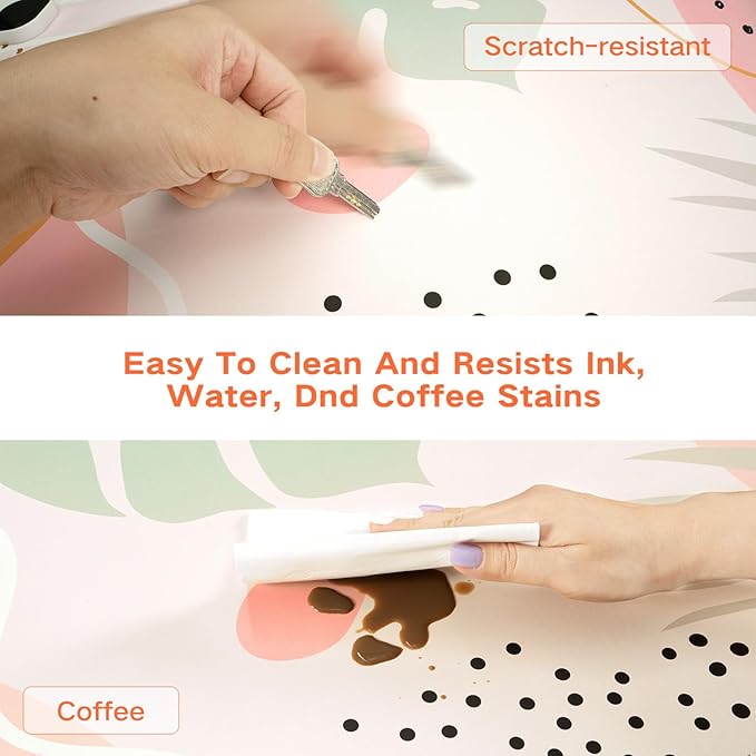 iCasso Heated Mouse Pad, XL Big Desk Pad with 4 Heating Levels & 4 Auto Shut-Off Levels for Computer Keyboard, 31.5" x 13" Large Safe Desk Mat Hand Warmer for Home Office Work (Morandi)