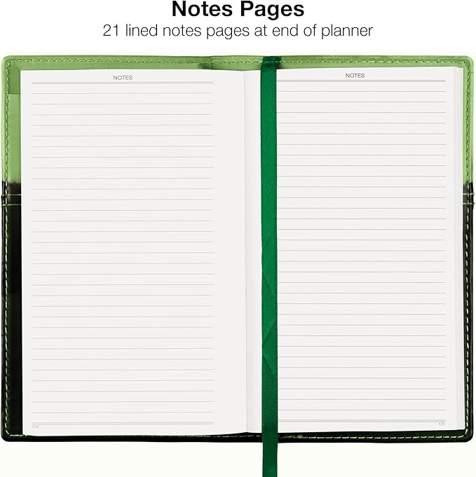 2026 Pocket Planner/Pocket Calendar, 3.5"x6": Includes 14 Months (November 2025 - December 2026) / 2026 Weekly Planner/Weekly Agenda/Monthly Calendar Organizer (Green/Black)