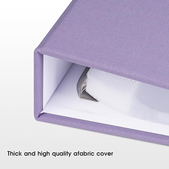 8.5x11 Inch Large 3 Ring DIY Scrapbook Photo Album with 30 Plastic Sleeves 60 Pages Blank Scrapbooks, 8.5 x 11 Scrap Book Albums for Baby Travel Wedding Graduation kids (Light Purple)