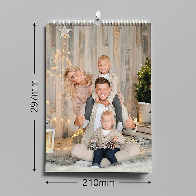 Custom Photo Wall Calendar 2026 - Personalized Family & Office Photo, Print Your 13 Memories Custom - Perfect for Parties, Birthdays & Christmas Gifts (Wall Calendar 8.27"×11.69", 5 x Calendars)