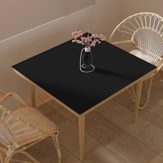 Leather Table Cover,1.8mm Thick,42x42 Inch Table Protector,Table Protector for Dining Room Table,Dining Table Cover,Table Cover Protector,Dining Table Protector(Black+Black,42x42)