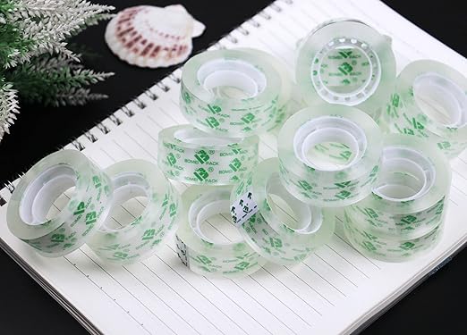 BOMEI PACK 48 Rolls Crystal Clear Transparent Tape, Stationery Tape Refills Rolls for Dispenser, 3/4 in x 1000 in,1 inch Core, Gift Wrapping Tape for Office, School and Home