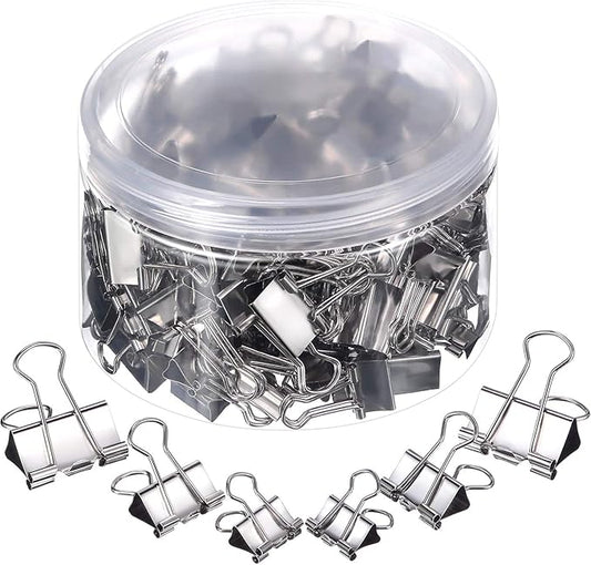 TecUnite 150 Pcs Binder Clips Assorted Sizes Silver Paper Clamps Clips Large Medium Small Office Supplies
