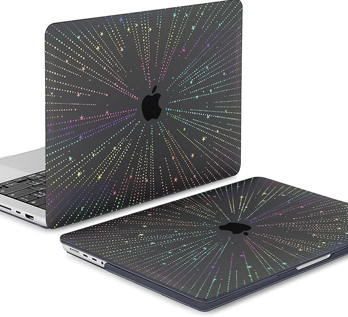 KEROM Clear Black Case for MacBook Pro 14 inch 2024-2021 M4 M3 M2 M1 Pro/Max Chip A3112 A3185 A3401 A2918 A2992 A2779 A2442, Plastic Hard Shell Case & Keyboard Cover for MacBook Pro 14'', Line