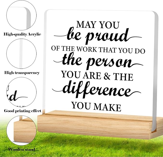 Thank You Gifts for Women Men, Appreciation Gifts for Coworkers Boss Leader Teacher Mentor Coach, New Job Gift, Coworker Acrylic Desk Sign Decor