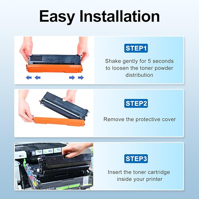 TN433 Toner Cartridge Replacement for Brother TN 433 TN-431 MFC-L8900CDW MFC-L8610CDW HL-L8360CDW HL-L8260CDW Printer Toner (TN433BK TN433C TN433M TN433Y, 4-Pack)