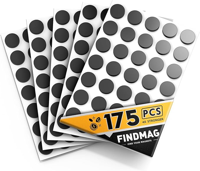 175 Pcs Round Magnets with Adhesive Backing, Magnetic Tape, Magnet Strips, Flexible Self Adhesive Magnets for Crafts, Magnetic Strips Small Sticky Magnetic Dots for Hanging & Organizing Light Objects