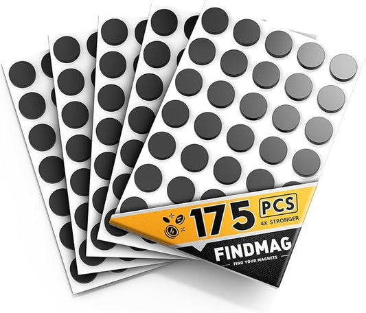 175 Pcs Round Magnets with Adhesive Backing, Magnetic Tape, Magnet Strips, Flexible Self Adhesive Magnets for Crafts, Magnetic Strips Small Sticky Magnetic Dots for Hanging & Organizing Light Objects