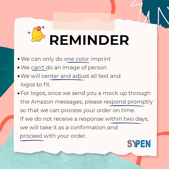 SyPen Promotional Pens With your Custom Logo or Text-300 Pack Bulk-for Businesses, Parties, and Events, Custom Printed Metallic/Colored Click Action Ballpoint Pens, Rubber Grip, Black Ink, Dark Green