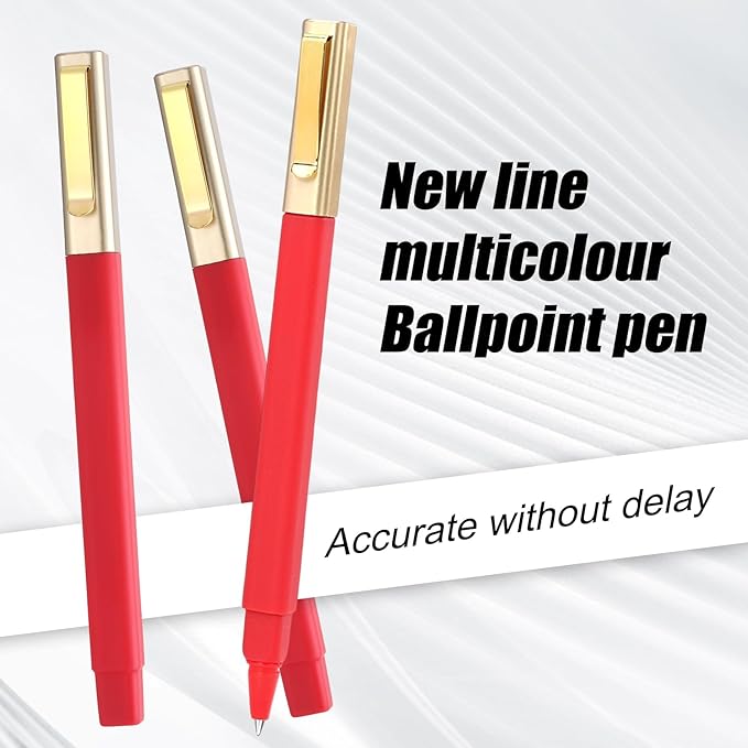 6 Pack Gel Pens Red 0.5mm Medium Point Red Gel Ink Pens with Cap Quick Drying Ballpoint Pen Smooth Writing Fine Point Pen for Journaling School Office Supplies