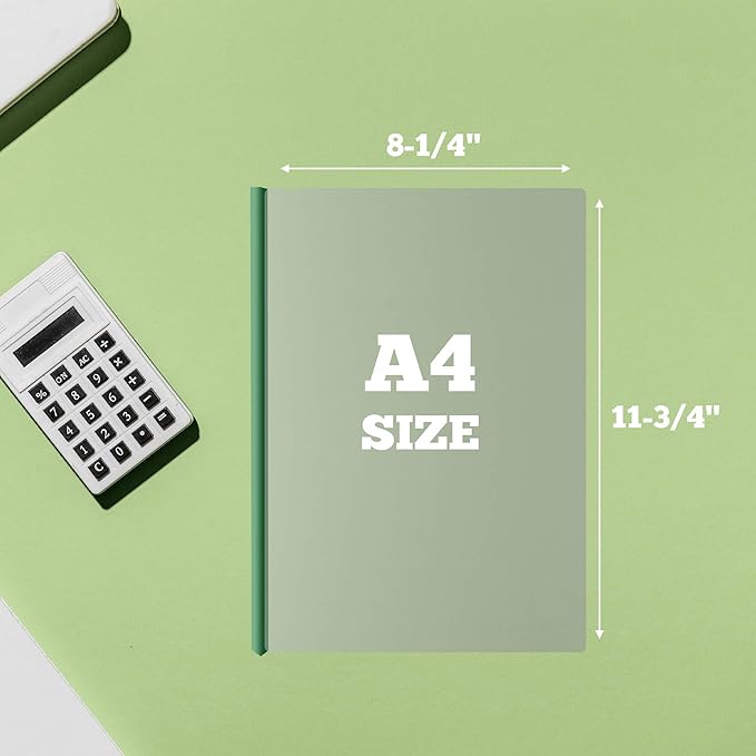 PERFORMORE Clear Report Covers, 10 Pcs Transparent Presentation File Folders, Plastic File Folder with Sliding Bar, A4 Paper Size with 40 Sheet Paper Capacity