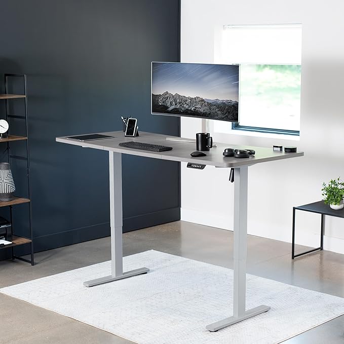 VIVO Electric 71 x 30 in Standing Desk, Memory Height Adjustment, 1B Series, Dark Gray Top Gray Frame, DESK-KIT-1G7G