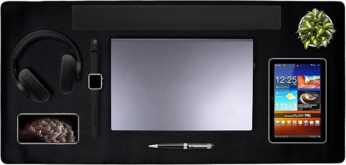 Cossini XL Desk Pad - Large Vegan Leather Desk Mat 17 x 36- Buttery Smooth Writing, Damage Blocking, Non-Slip, Waterproof - Home Office Computer Desk Protector Blotter Laptop Keyboard Mouse Pad