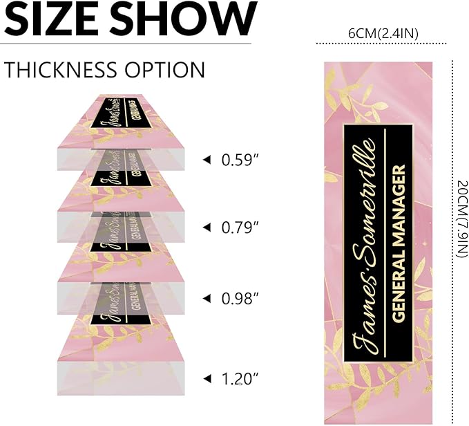 Desk Name Plate Personalized, Custom Name Plate for Desk, Acrylic Desktop Accessories, Office Gift & Decor for Women Men, Teacher Nurse Boss Employee Appreciation Gifts