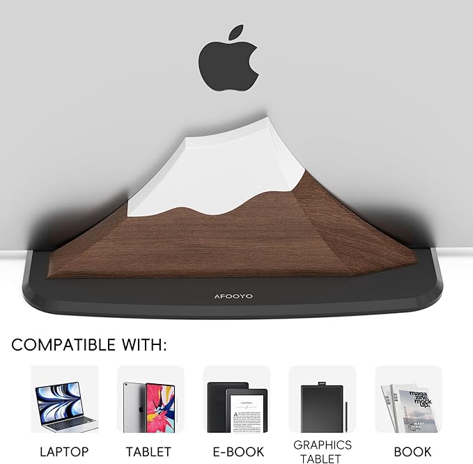 Vertical Dual Laptop Stand - Snow Peak-Shaped Walnut Adjustable Laptop Holder,2 Slots Desktop Dock Compatible with All MacBook, Surface,Chromebook,Dell & More(Walnut)