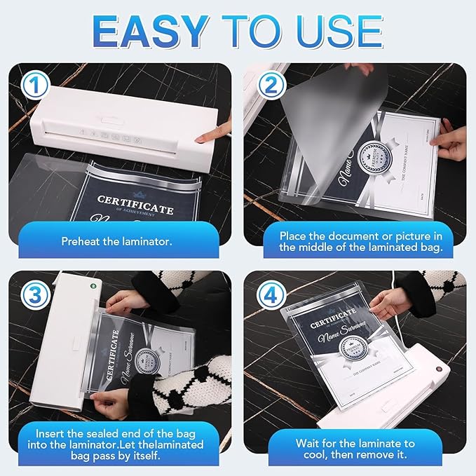 200 Pack Laminating Sheets, 3 mil, 8.9" x 11.4" Thermal Laminating Pouches Lamination Sheet Paper for Laminator, Clear, Letter Size, Office and School Supplies