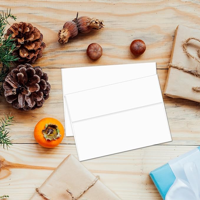 100 Packs 5x7 envelopes, A7 White Envelopes for Invitations Self Seal Printable for Greeting Cards, Weddings, Invitations, Photos, Postcards, Mailing (White)
