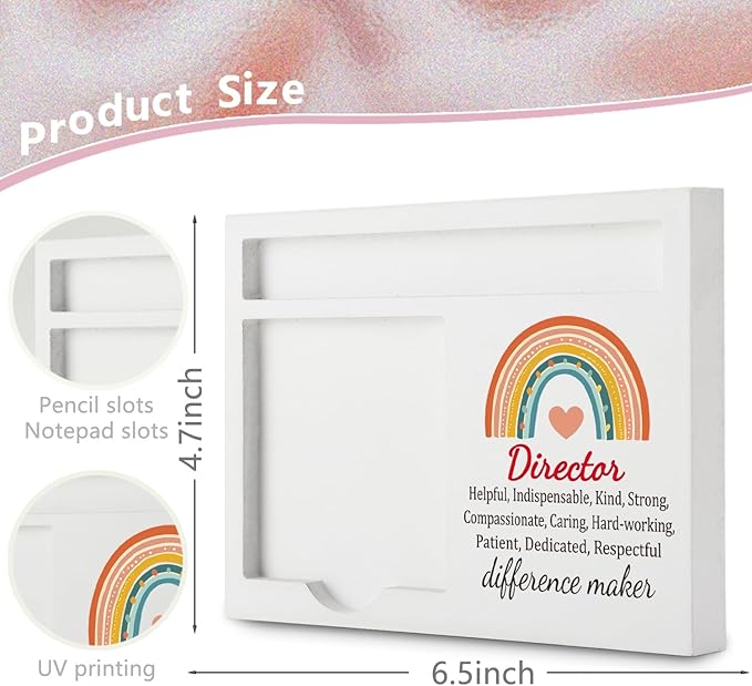 Director Office Supplies Sticky Note Holder Decor, Director Thank You Appreciation Gifts for Women Men Self-Stick Note Pad Holders YBB07