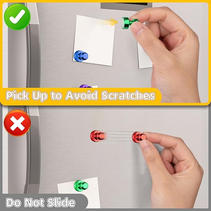 VNDUEEY Magnets for Fridge, Mini Refrigerator Colored Magnets for Whiteboard Classroom Strong Magnetic Push Pins Office Dry Erase Board Cute Decorative Magnetic Clips Heavy Duty Gadgets, 16 Pack