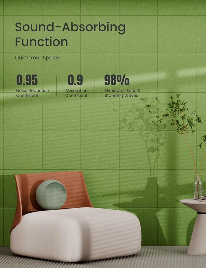 Bumusty Large Cork Board 47"x35" Alternative - 12 Pack Felt Wall Tiles with 70 Safe Removable Adhesive Tabs, 30 Pushpins, Cork Boards for Walls Pin Board Bulletin Board Office Decor (Grass Green)