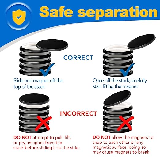 LOVIMAG Neodymium Disc Magnets, 60 Pack Small Strong Magnet Heavy Duty, Black Strong Adhesive Magnets for Fridge, Craft, Whiteboard, Office, Scientific and DIY Magnet - 0.98 inch x 0.08 inch