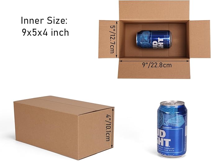 CRUGLA 40 Packs 9x5x4 Shipping Boxes Corrugated Cardboard Boxes Bulk for Small Business Shipping Packing Mailing