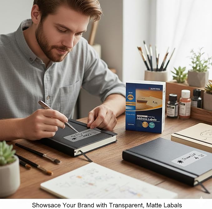 Waterproof Printable Address Labels,1" x 2-5/8" Matte Clear Mailing Labels for Printer,750 Total,Envelopes,Shipping,Packaging,Home or Office Use