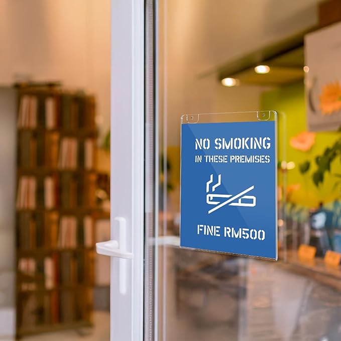 EHWINE 4 Pack 8.5x11 Wall Mount Acrylic Sign Holder, Acrylic Wall Sign Photo Menu Flyer Display Holder, Plastic Clear Picture Adhesive Frames for Office Business Store (Provide Mounting Screws)