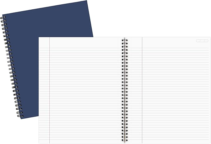 Cambridge Limited Business Notebook, Legal Ruled, 8-1/4" x 11", 80 Sheets, Soft Touch Flexible Cover, Wirebound, Blue (UN06062-20)