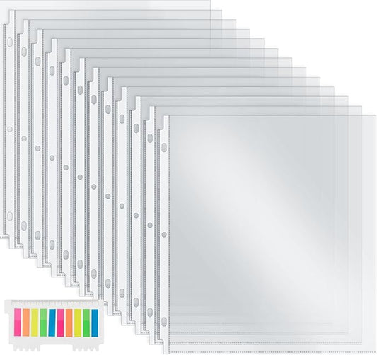 120 Pack Extra Heavyweight Plastic Page Protectors,8.5 x 11in Top Loading Sheet Protectors with Markers Notes, Reinforced 3 Hole Punch for Binders,Plastic Sleeves for Paper Protector Letter Size