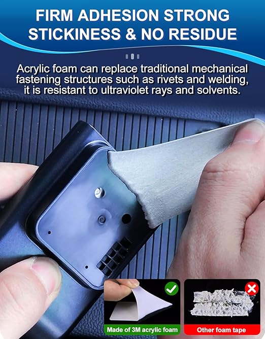 32 Pcs Large Double Sided Adhesive Tape Squares Heavy Duty, Made of 3M PE, Strong Sticky Pads Waterproof Heat Resistant, Extreme Mounting Foam Tape, Car Home Outdoor Use, 1.69x2.15 Inch