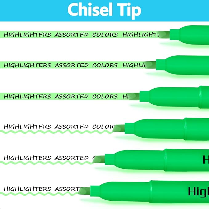 Highlighters Bulk - Quick-Dry No Bleed Markers for Office Classroom School Supplies Adults Kids Teachers Students (Green, 30)